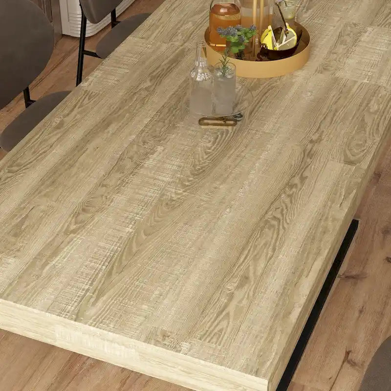 63-78.7 Extendable Dining Table, Wood Finish Office Meeting Table