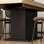 63-78.7 Extendable Dining Table, Wood Finish Office Meeting Table