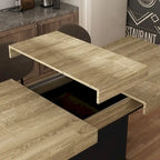 63-78.7 Extendable Dining Table, Wood Finish Office Meeting Table
