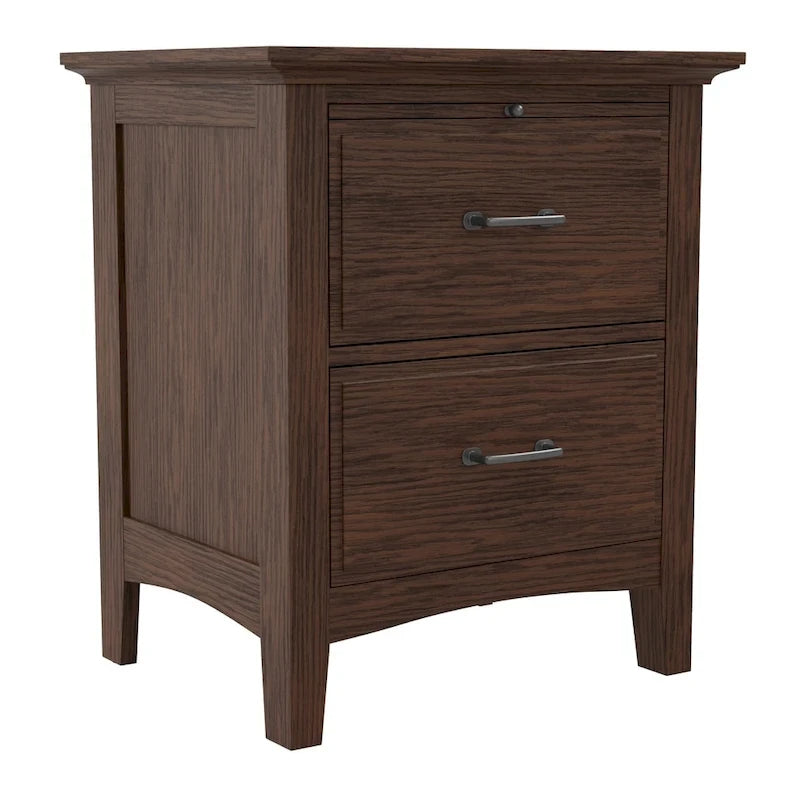 Modern Mission Queen Bedroom Set with 2 Nightstands and 1 Dresser with Mirror