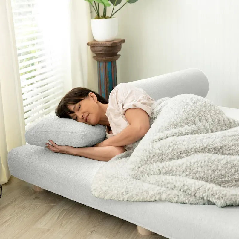 Jaxx Avida Daybed - Fold Out Queen Sleeper - Premium Boucle: Sleek and Modern Lounge for Relaxing and Overnight Guests
