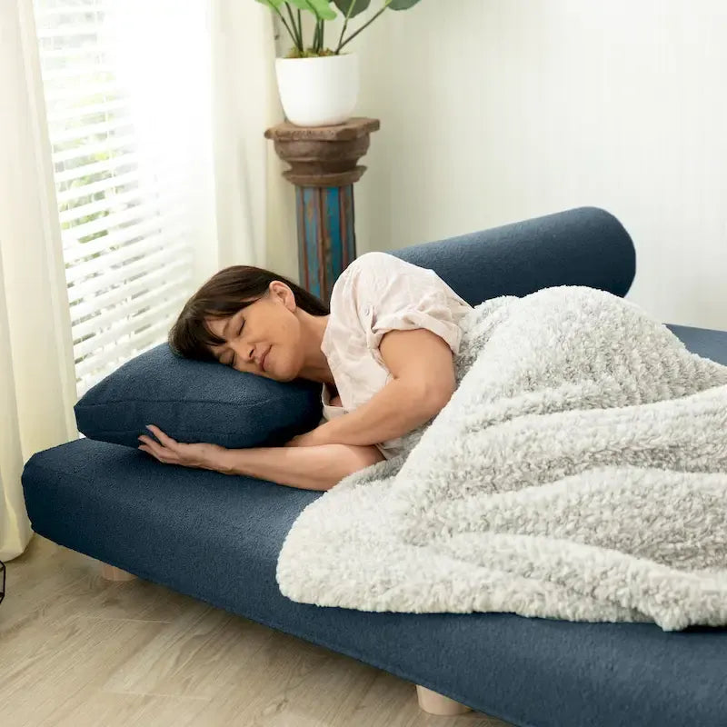 Jaxx Avida Daybed - Fold Out Queen Sleeper - Premium Boucle: Sleek and Modern Lounge for Relaxing and Overnight Guests