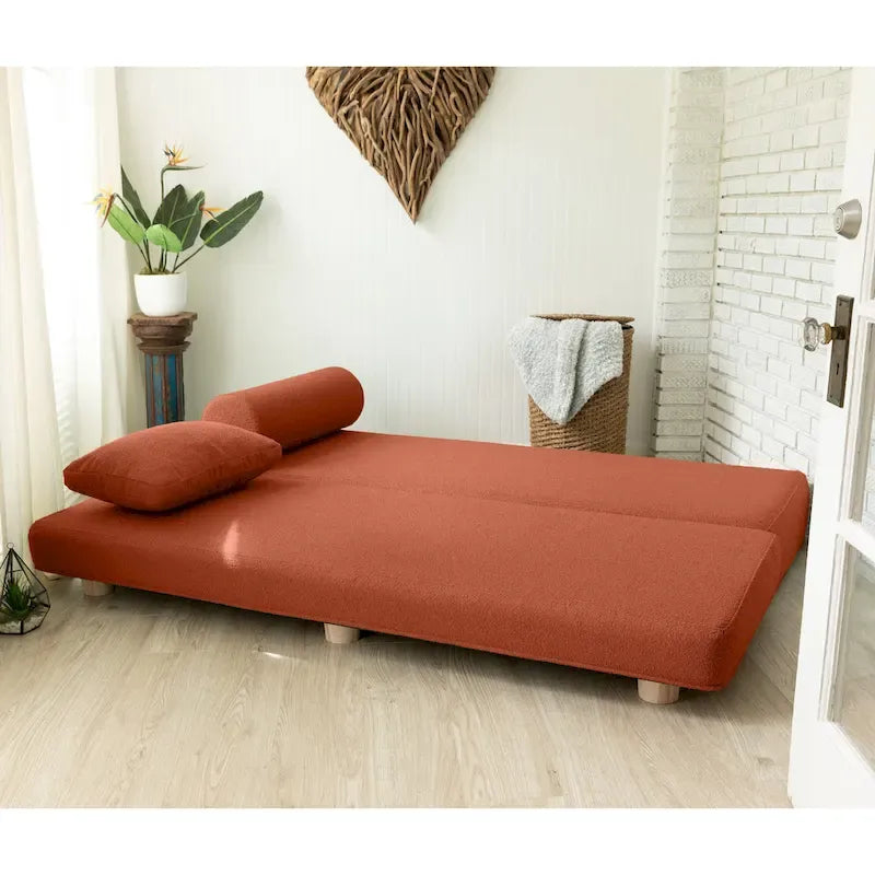 Jaxx Avida Daybed - Fold Out Queen Sleeper - Premium Boucle: Sleek and Modern Lounge for Relaxing and Overnight Guests