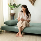 Jaxx Avida Daybed - Fold Out Queen Sleeper - Premium Boucle: Sleek and Modern Lounge for Relaxing and Overnight Guests