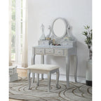 Watt Wood Makeup Vanity Table and Stool Set