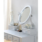 Watt Wood Makeup Vanity Table and Stool Set
