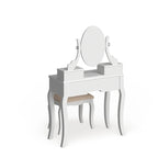 Watt Wood Makeup Vanity Table and Stool Set