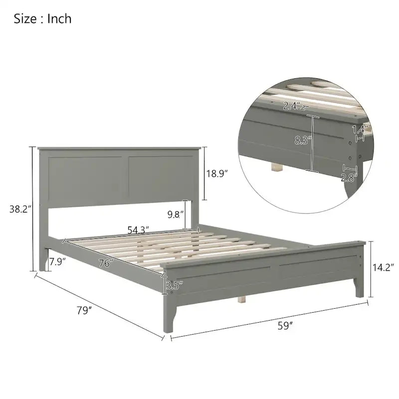 Modern Solid Wood Platform Bed