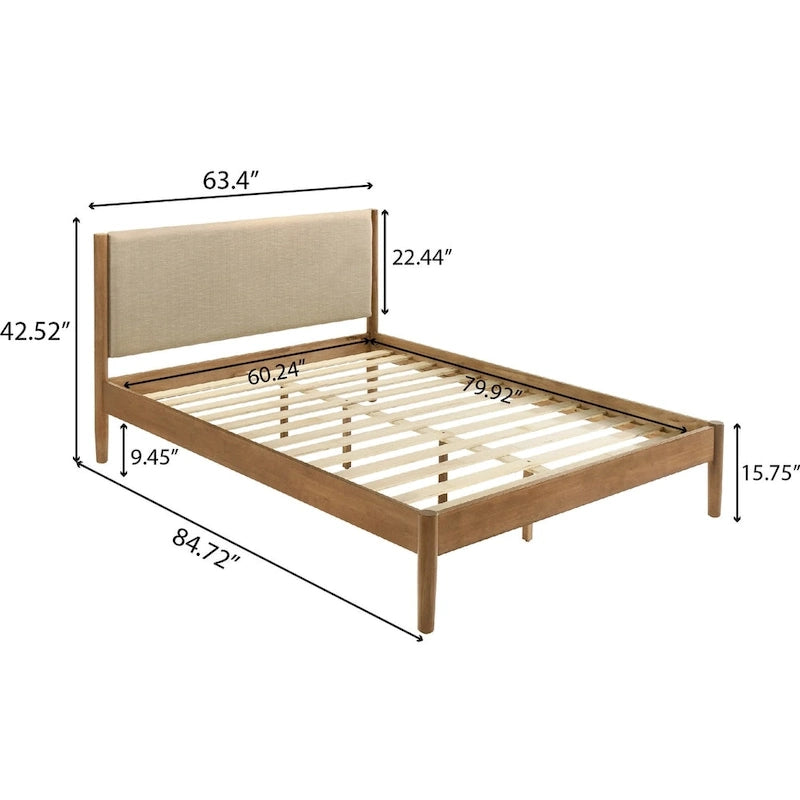 Vichy Platform Bed, Light Walnut, Queen