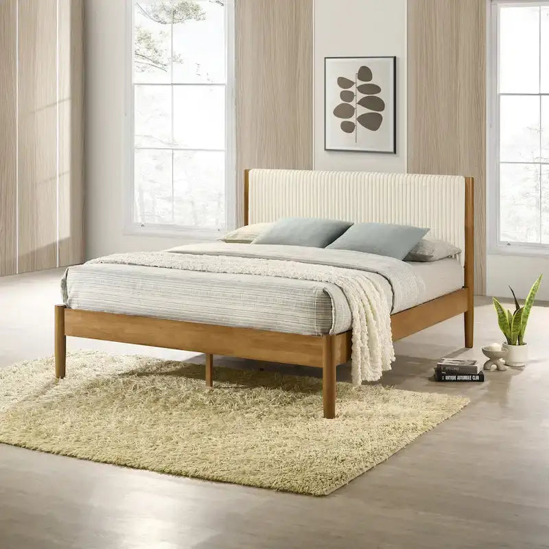 Vichy Platform Bed, Light Walnut, Queen