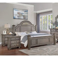 Vame 3-Piece Traditional Grey Wood Poster Bedroom Set With Two Nightstands by 