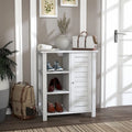 McKee Farmhouse White Oak Storage Cabinet with 3-Open Shelf by