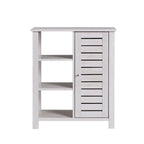 McKee Farmhouse White Oak Storage Cabinet with 3-Open Shelf by
