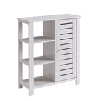 McKee Farmhouse White Oak Storage Cabinet with 3-Open Shelf by