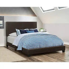 Warwick Brown and Dark Cocoa 4-piece Upholstered Bedroom Set