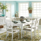  Oyster White 7 Piece Rectangular Table Set
