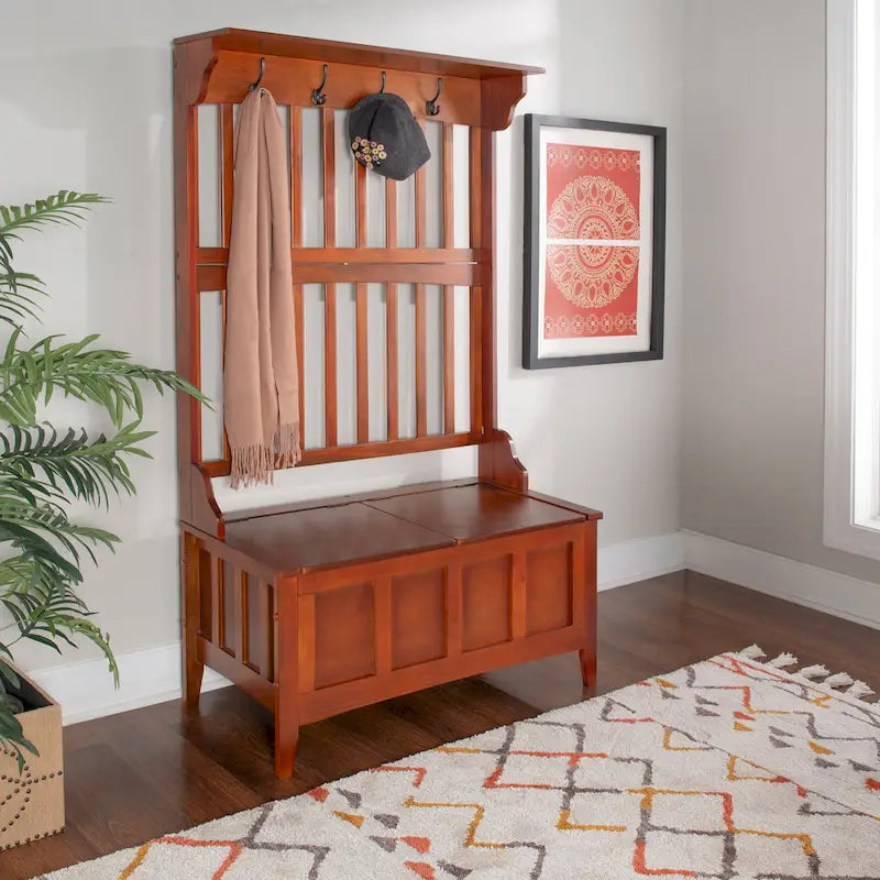 Yellowstone Entryway Hall Tree Storage Bench