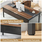 70.8 Inch L-shaped Computer Desk with Reversible File Drawer Cabinet, Executive Office Desk