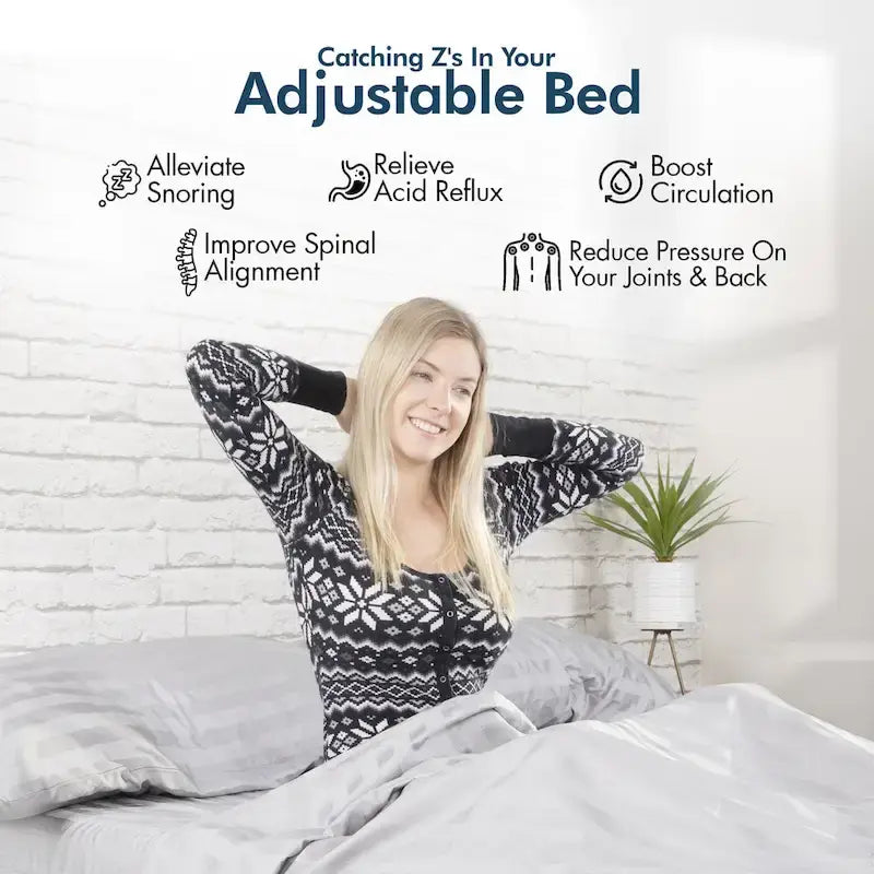 Renanim Adjustable Bed Frame with 14-inch Hybrid Mattress, Dual Massage, USB Ports, App Control, Underbed Light, Remote