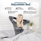 Renanim Adjustable Bed Frame with 14-inch Hybrid Mattress, Dual Massage, USB Ports, App Control, Underbed Light, Remote