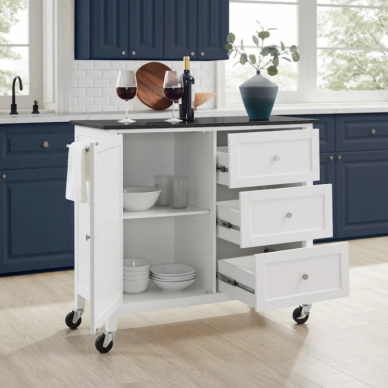 Crosley Soren Granite Top Kitchen Island/Cart - 18.13d x 42.13w x 37.5h