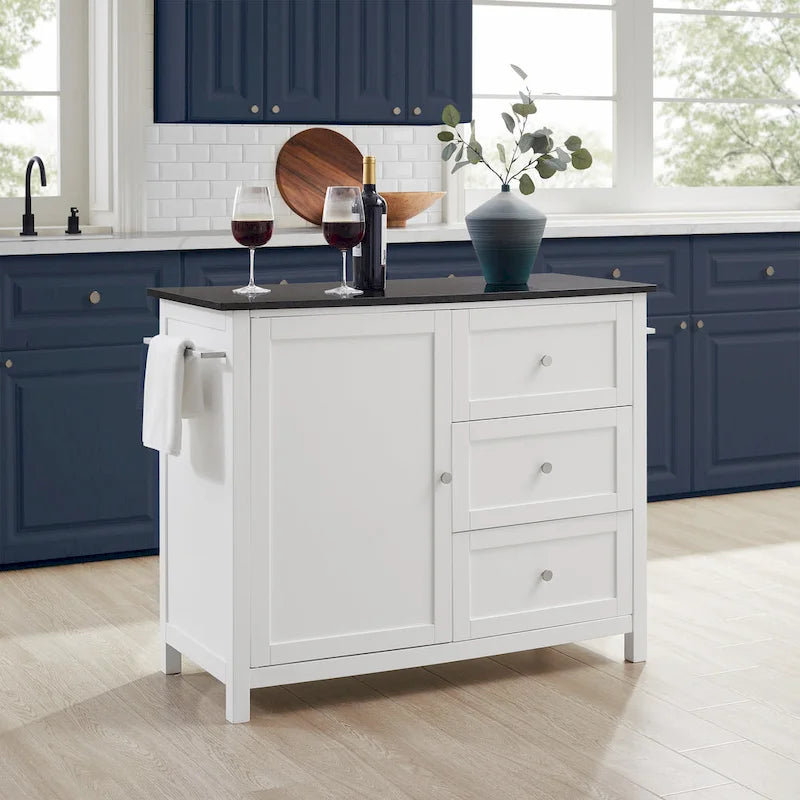 Soren Granite Top Kitchen Island/Cart - 18.13d x 42.13w x 37.5h