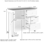 Crosley Soren Granite Top Kitchen Island/Cart - 18.13d x 42.13w x 37.5h