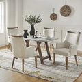 Albert Farmhouse Upholstered Solid Wood Dining Chair Set of 4 by