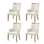 Albert Farmhouse Upholstered Solid Wood Dining Chair Set of 4 by