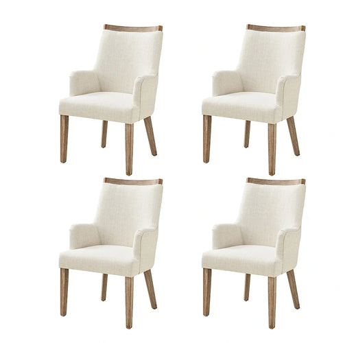 Albert Farmhouse Upholstered Solid Wood Dining Chair Set of 4 by