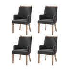 Albert Farmhouse Upholstered Solid Wood Dining Chair Set of 4 by