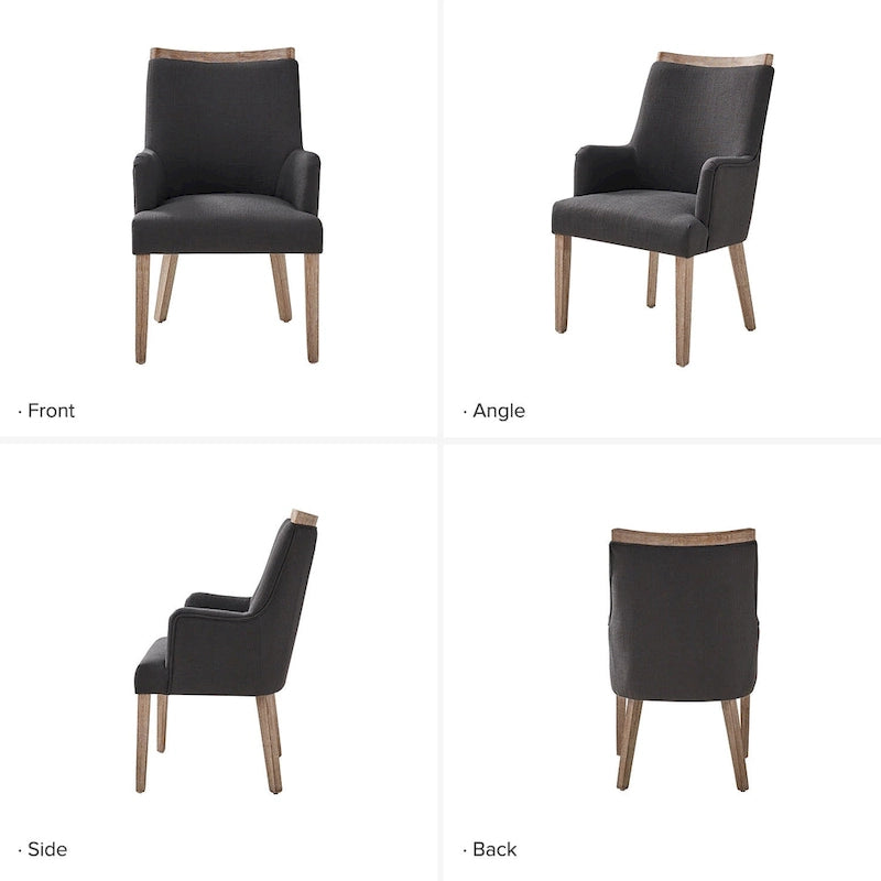 Albert Farmhouse Upholstered Solid Wood Dining Chair Set of 4 by