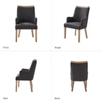 Albert Farmhouse Upholstered Solid Wood Dining Chair Set of 4 by