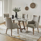 Albert Farmhouse Upholstered Solid Wood Dining Chair Set of 4 by