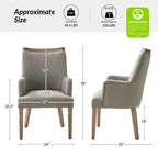 Albert Farmhouse Upholstered Solid Wood Dining Chair Set of 4 by