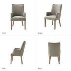 Albert Farmhouse Upholstered Solid Wood Dining Chair Set of 4 by