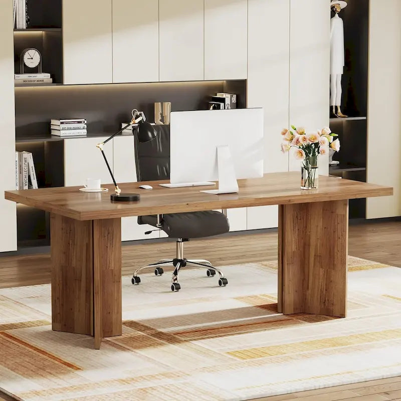 63-Inch Modern Executive Desk Large Office Computer Desk Writing Table