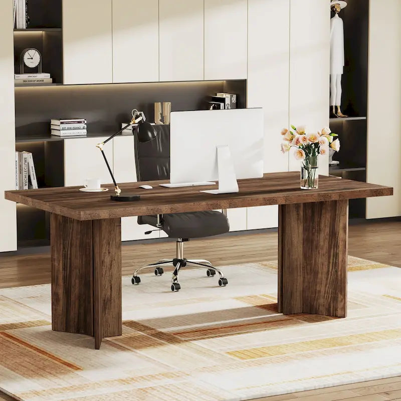 63-Inch Modern Executive Desk Large Office Computer Desk Writing Table