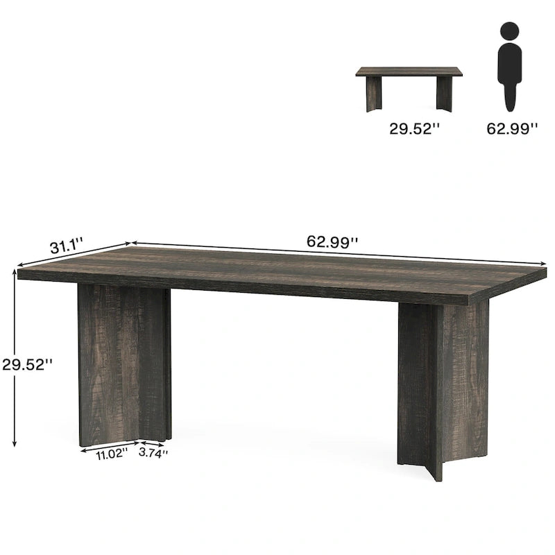 63-Inch Modern Executive Desk Large Office Computer Desk Writing Table