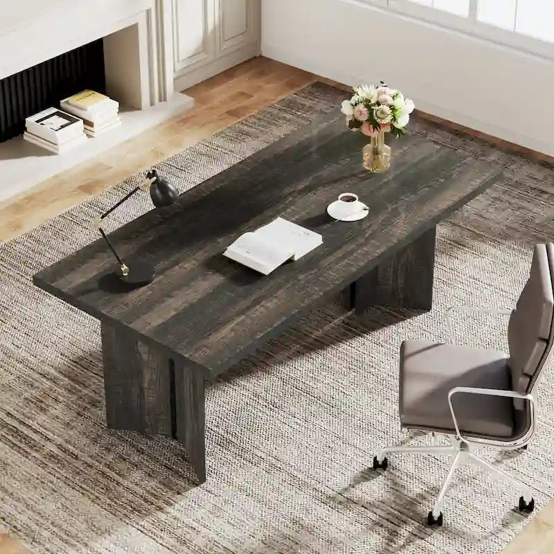 63-Inch Modern Executive Desk Large Office Computer Desk Writing Table