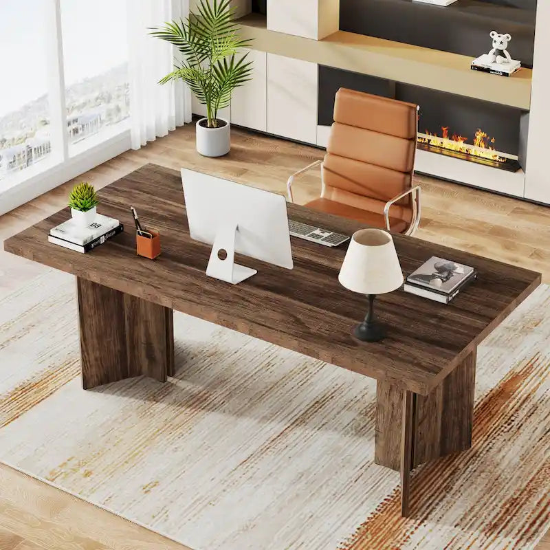 63-Inch Modern Executive Desk Large Office Computer Desk Writing Table