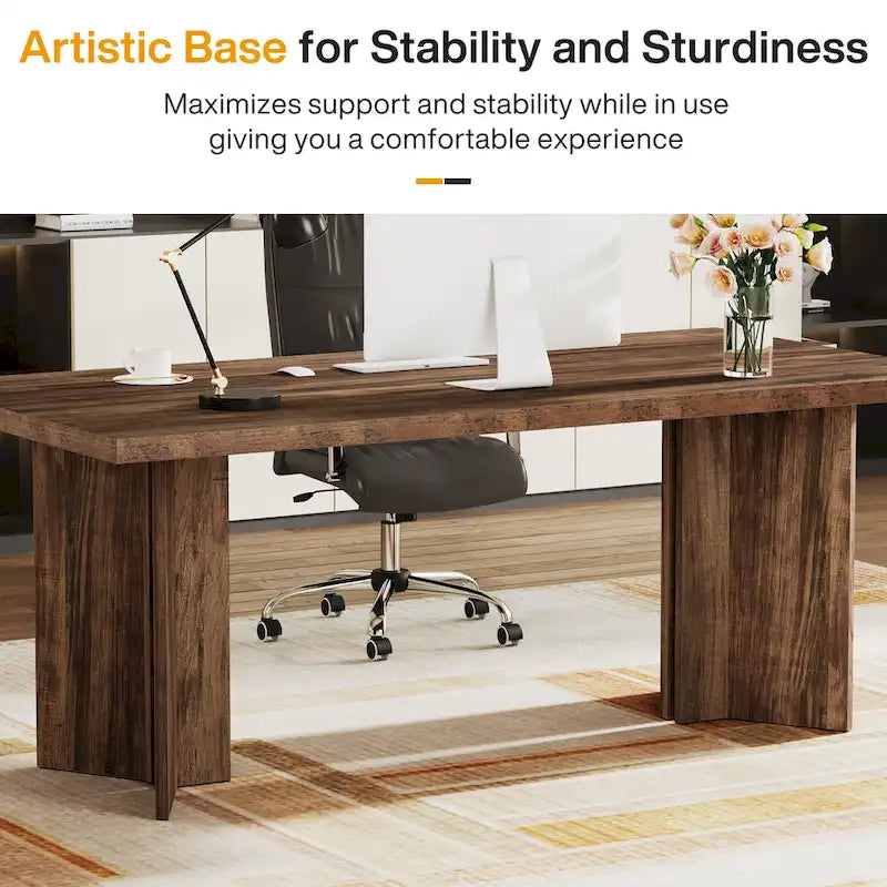 63-Inch Modern Executive Desk Large Office Computer Desk Writing Table