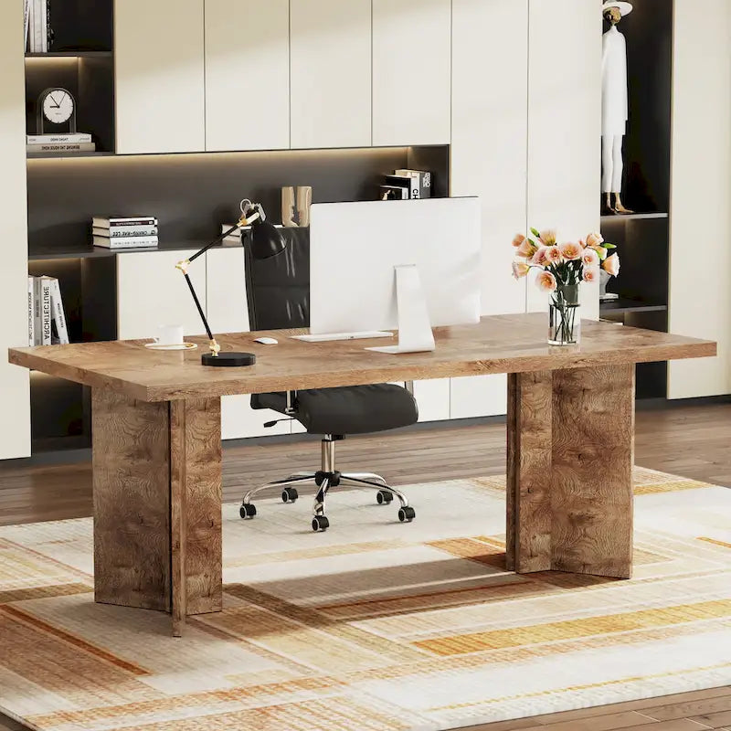 63-Inch Modern Executive Desk Large Office Computer Desk Writing Table