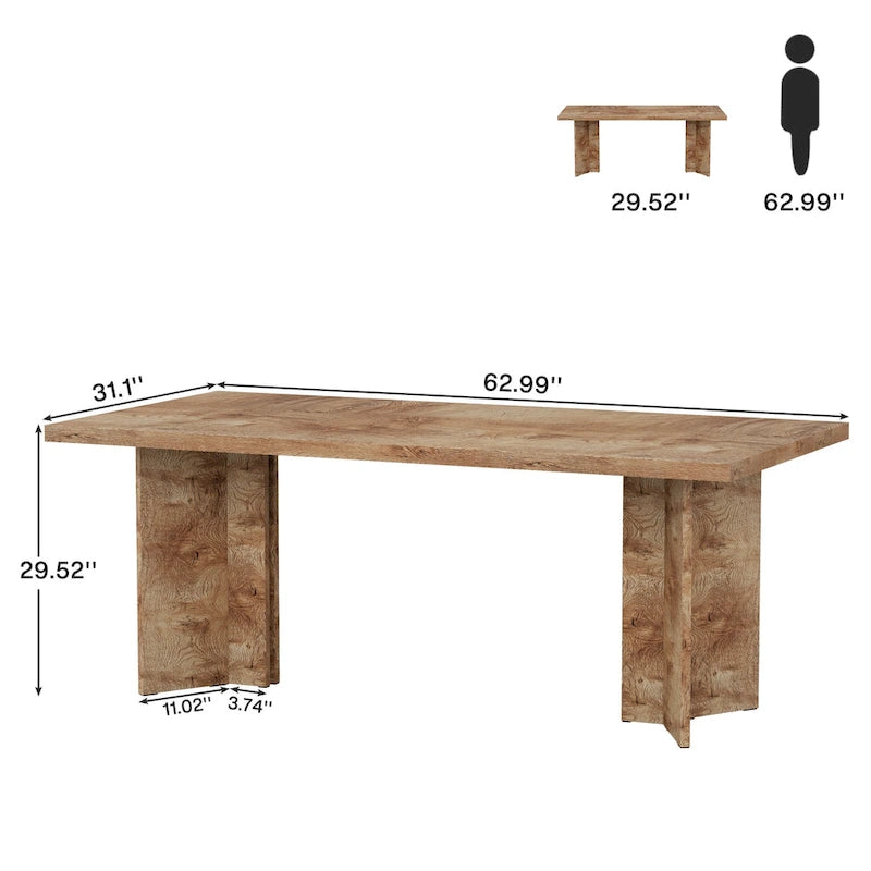 63-Inch Modern Executive Desk Large Office Computer Desk Writing Table