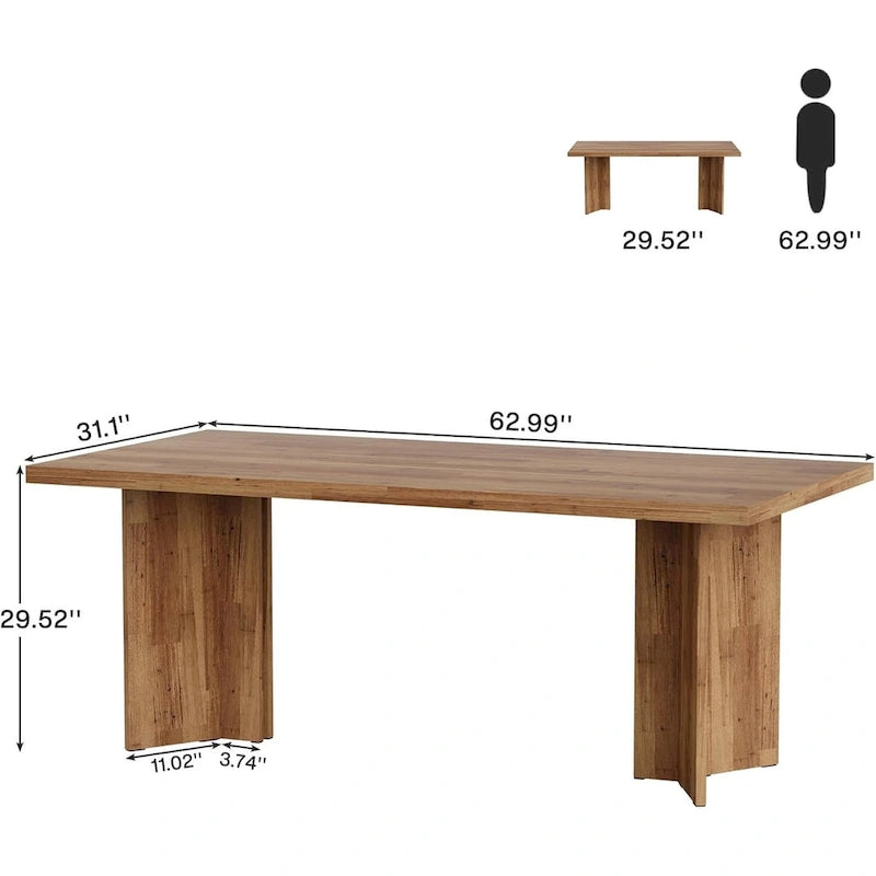 63-Inch Modern Executive Desk Large Office Computer Desk Writing Table