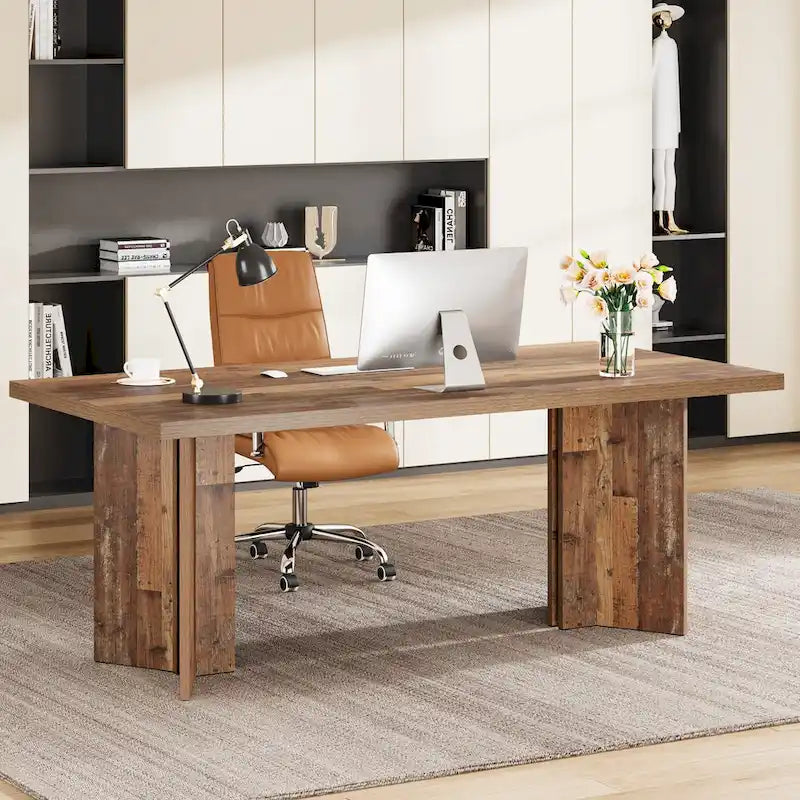63-Inch Modern Executive Desk Large Office Computer Desk Writing Table