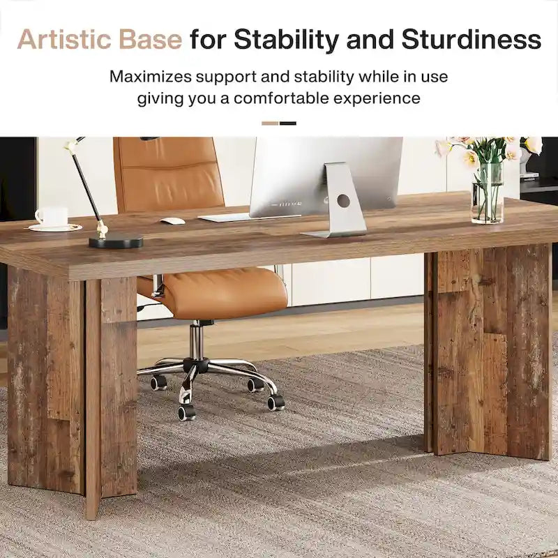 63-Inch Modern Executive Desk Large Office Computer Desk Writing Table