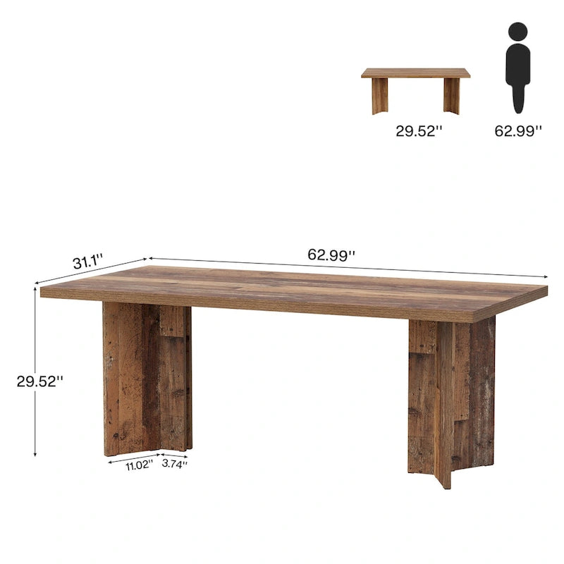 63-Inch Modern Executive Desk Large Office Computer Desk Writing Table