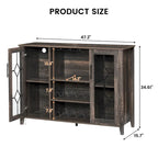 Wine Bar Cabinet with LED Light - 15.7D x 47.2W x 34.61H