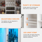 Wine Bar Cabinet with LED Light - 15.7D x 47.2W x 34.61H